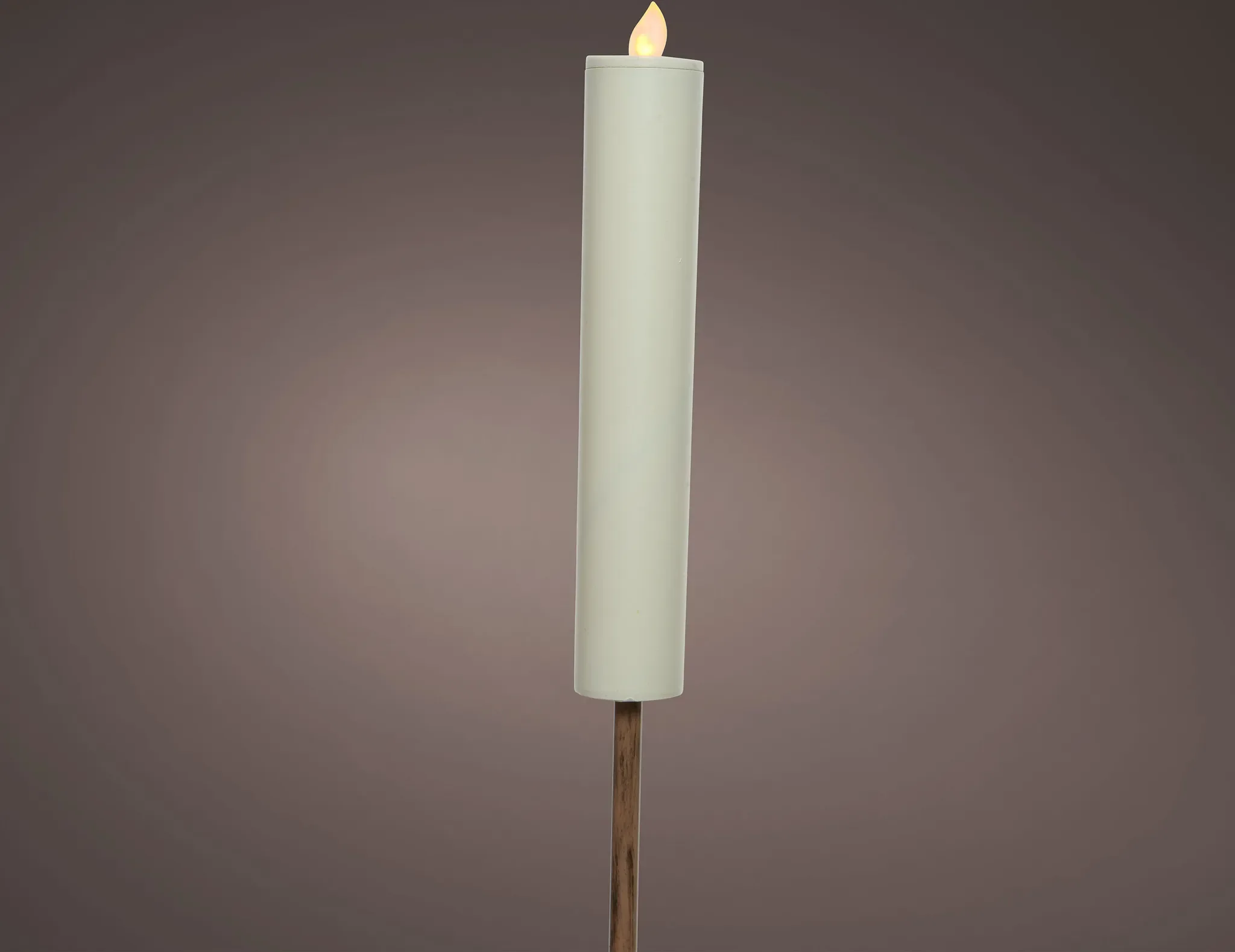 Lumineo LED Solar-Gartenfackel „Kerze“, Ø 4 cm, Höhe 97,5 cm, orange Flamme